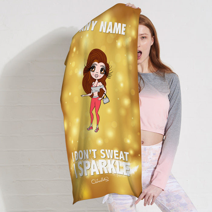 ClaireaBella I Don't Sweat I Sparkle Gym Towel