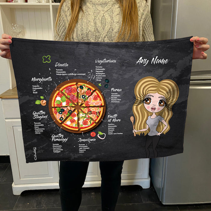 ClaireaBella Personalised Pizza Selection Tea Towel