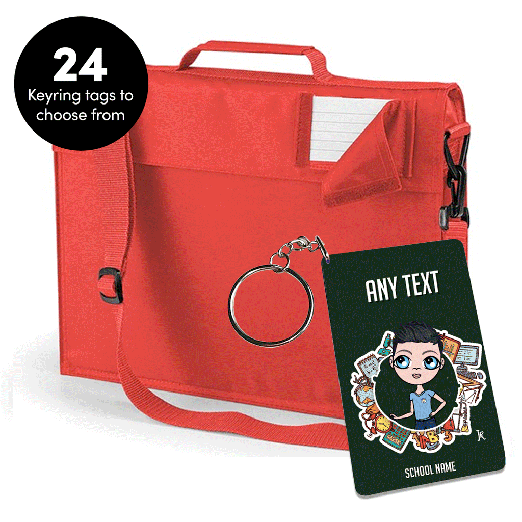 Jnr Boys Personalised Keyring & Premium Book Bag Bundle