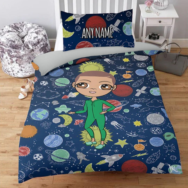 Jnr Boys Personalised Space Print Bedding