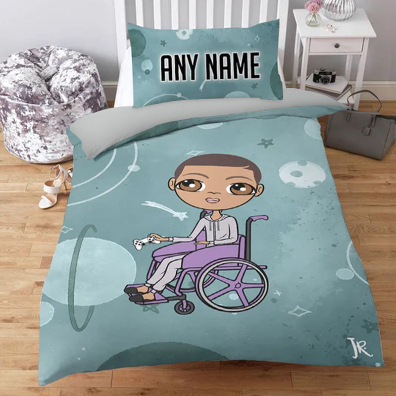 Jnr Boys Wheelchair Personalised Abstract Universe Bedding