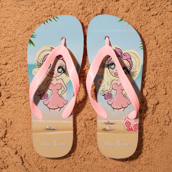 ClaireaBella Beach Print Flip Flops - Image 1