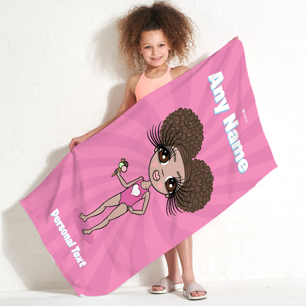 ClaireaBella Girls Pink Beach Towel