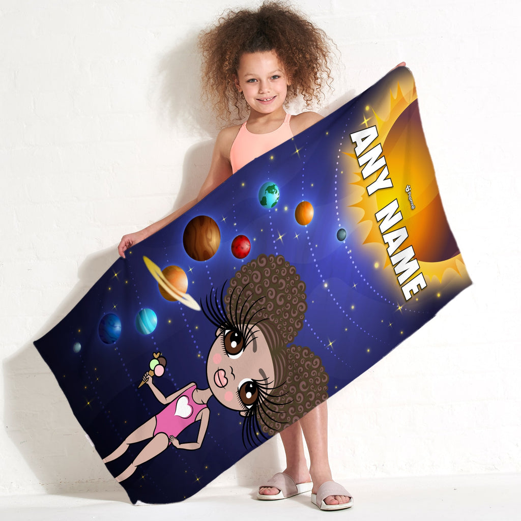 ClaireaBella Girls Space Galaxy Beach Towel