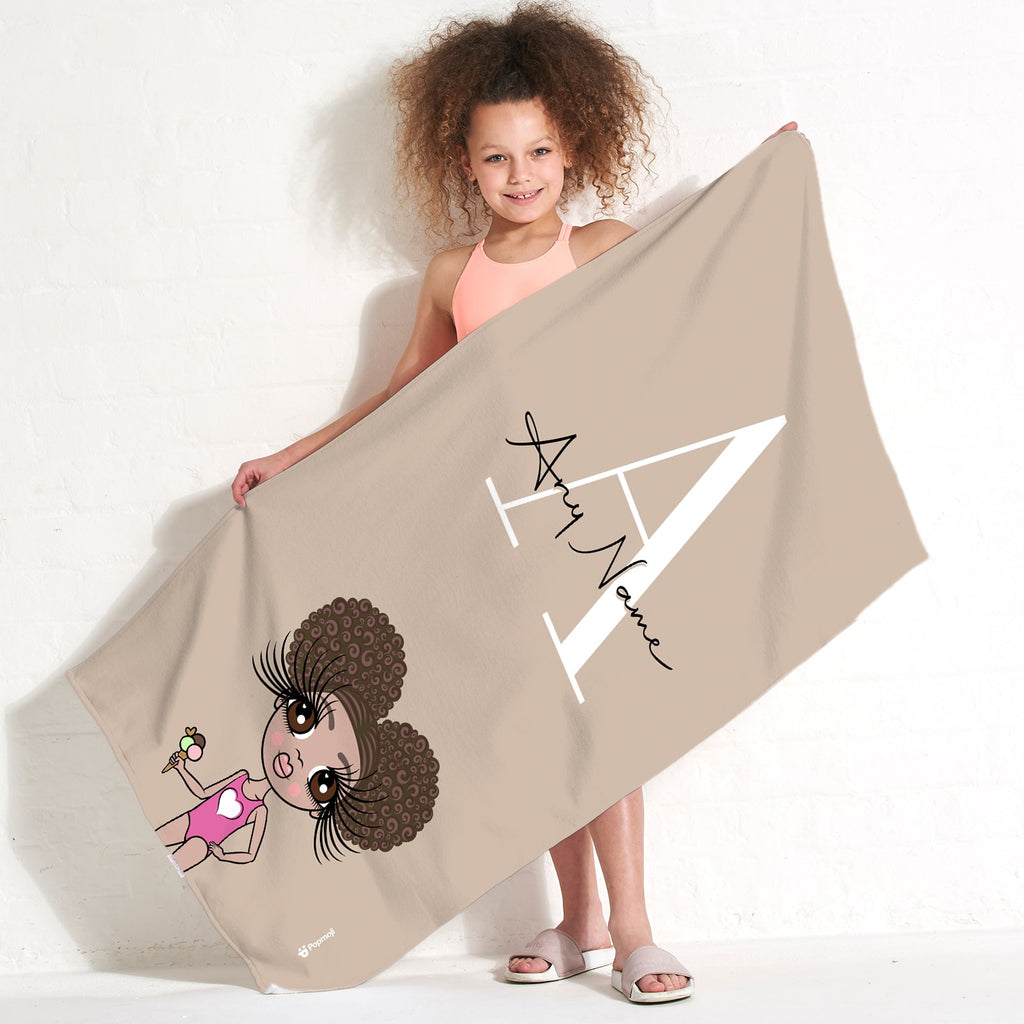 ClaireaBella Girls The LUX Collection Initial Nude Beach Towel