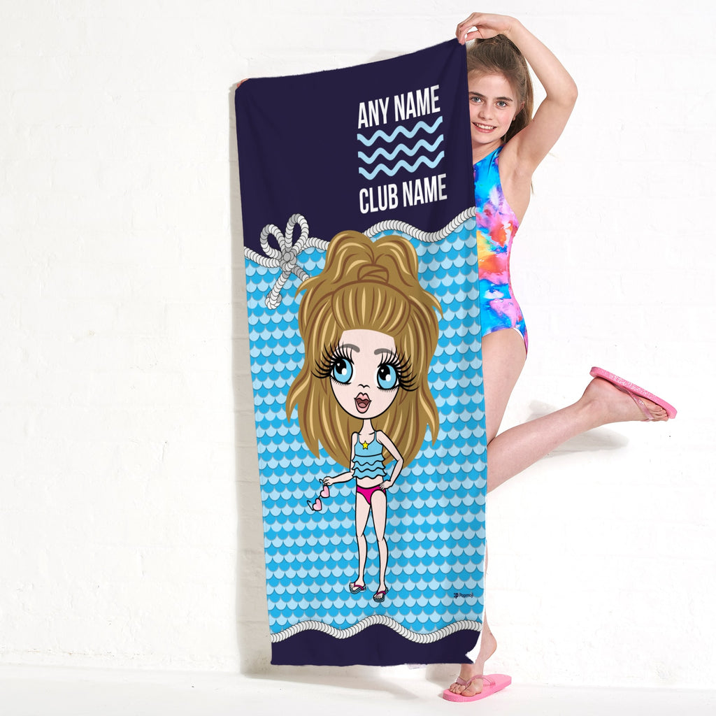 ClaireaBella Girls Nautical Swimming Towel