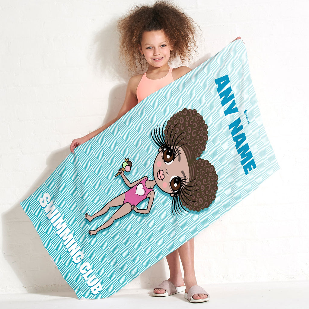 ClaireaBella Girls Abstract Waves Swimming Towel