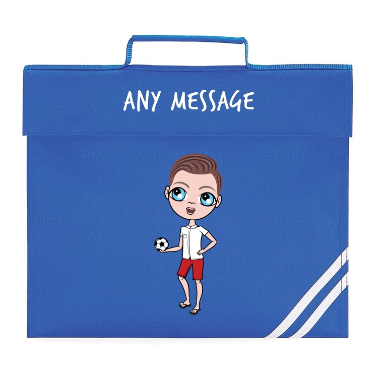 Jnr Boys Personalised Blue Book Bag & Water Bottle Bundle - Image 2