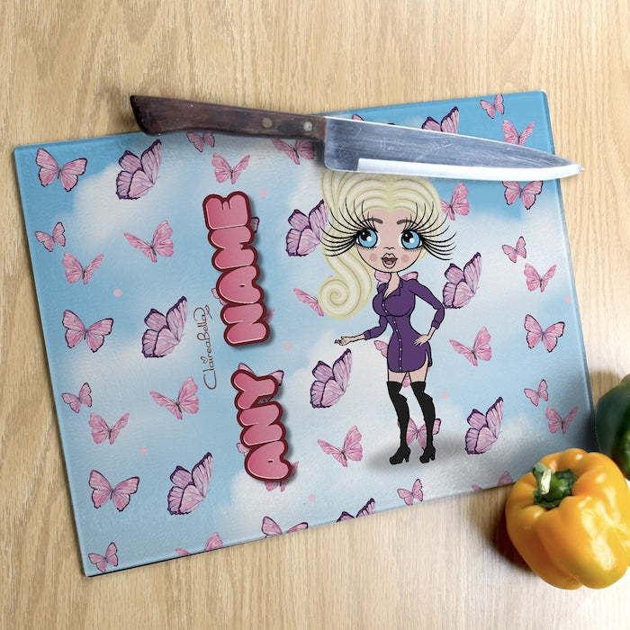 ClaireaBella Landscape Glass Chopping Board - Butterflies - Image 3