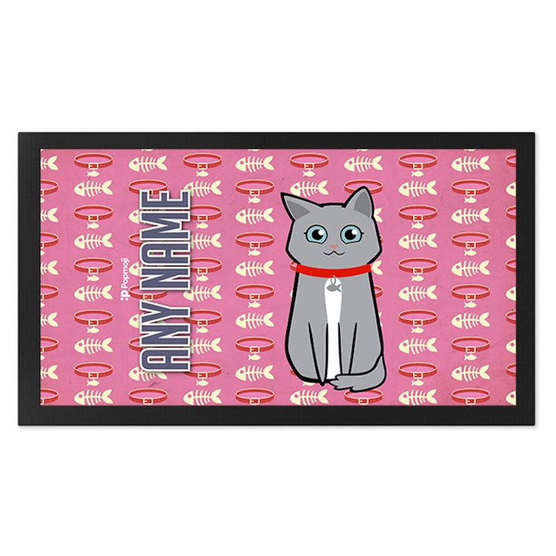 Personalised Cat Collar Pattern Pet Mat - Image 2