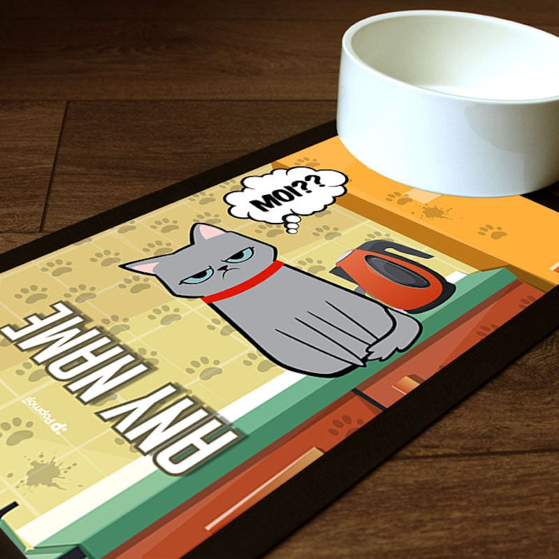 Personalised Cat Paw Prints Pet Mat - Image 1