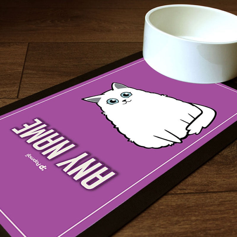 Personalised Cat Purple Pet Mat - Image 1