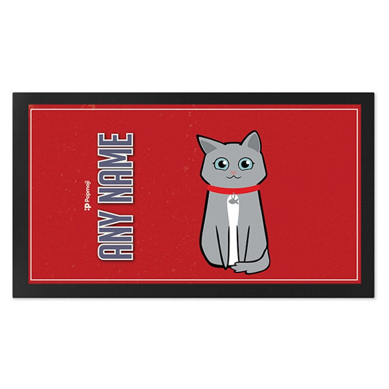 Personalised Cat Red Pet Mat - Image 2