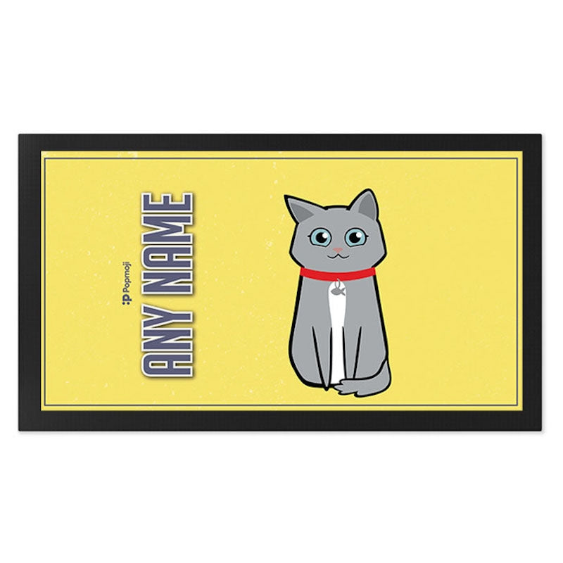Personalised Cat Yellow Pet Mat - Image 2