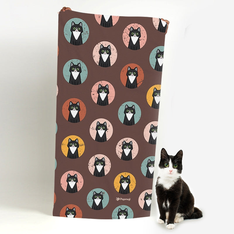 Personalised Cat Emoji Bath Towel - Image 1