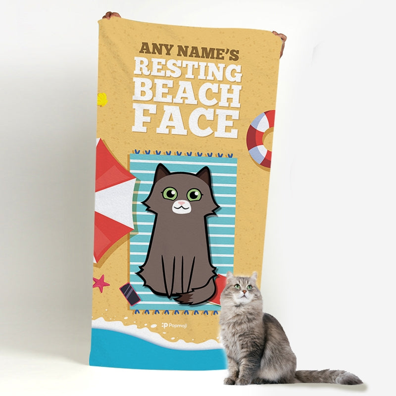 Personalised Cat Resting Beach Towel - Image 4