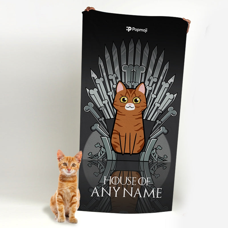 Personalised Cat Throne Bath Towel - Image 1