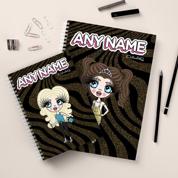 ClaireaBella Girls Glitter Effect Stripes Notebook - Image 3