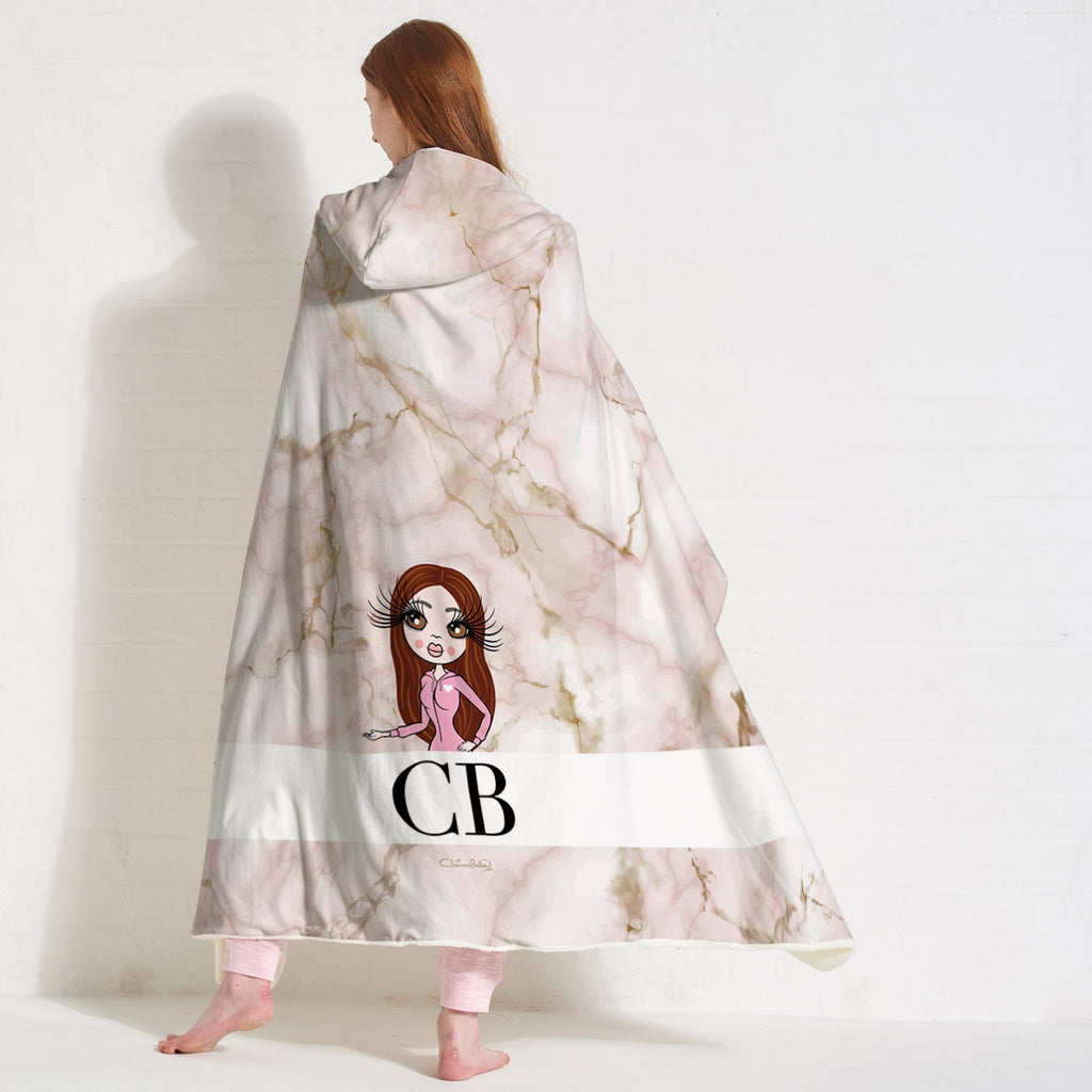 ClaireaBella Lux Collection Pink Marble Hooded Blanket - Image 7