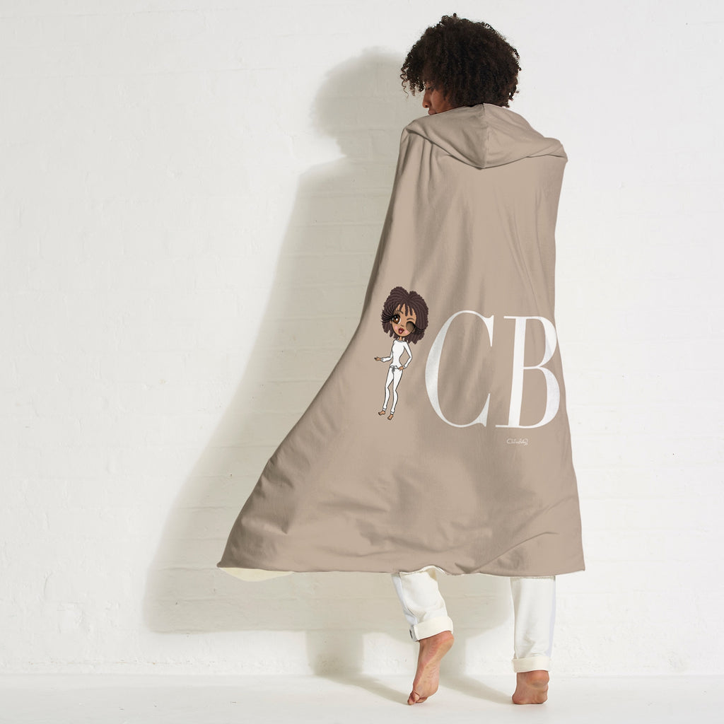 ClaireaBella Lux Initial Nude Landscape Hooded Blanket - Image 1