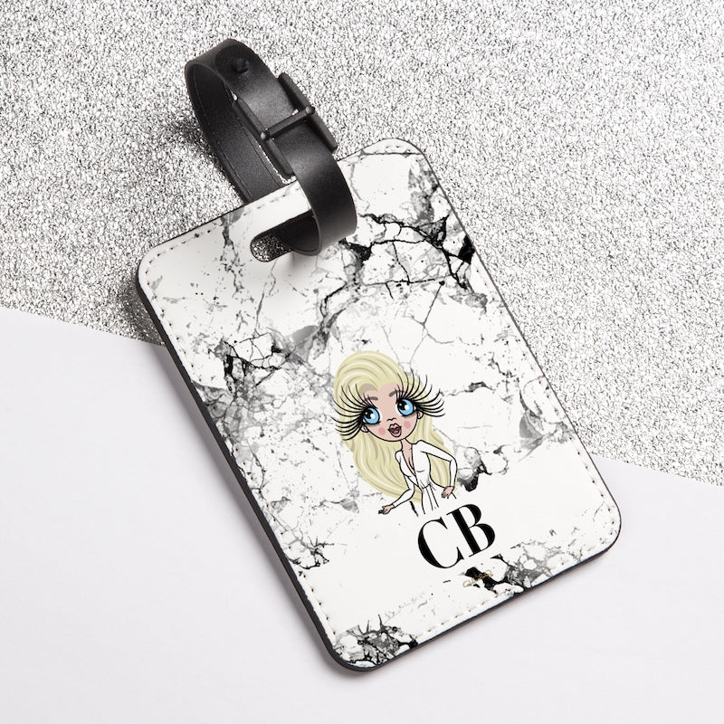 ClaireaBella The LUX Collection Black and White Marble Luggage Tag - Image 1