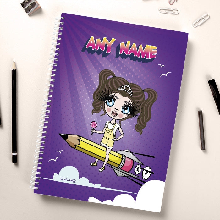 ClaireaBella Girls Rocket Pencil Notebook - Image 1