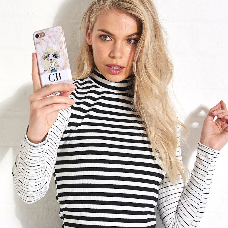 ClaireaBella Personalised The LUX Collection Pink Marble Phone Case - Image 2