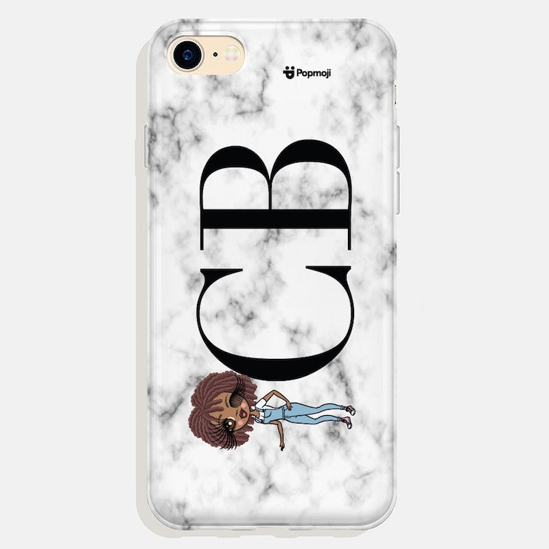 ClaireaBella Personalised The LUX Collection White Marble Landscape Phone Case - Image 1