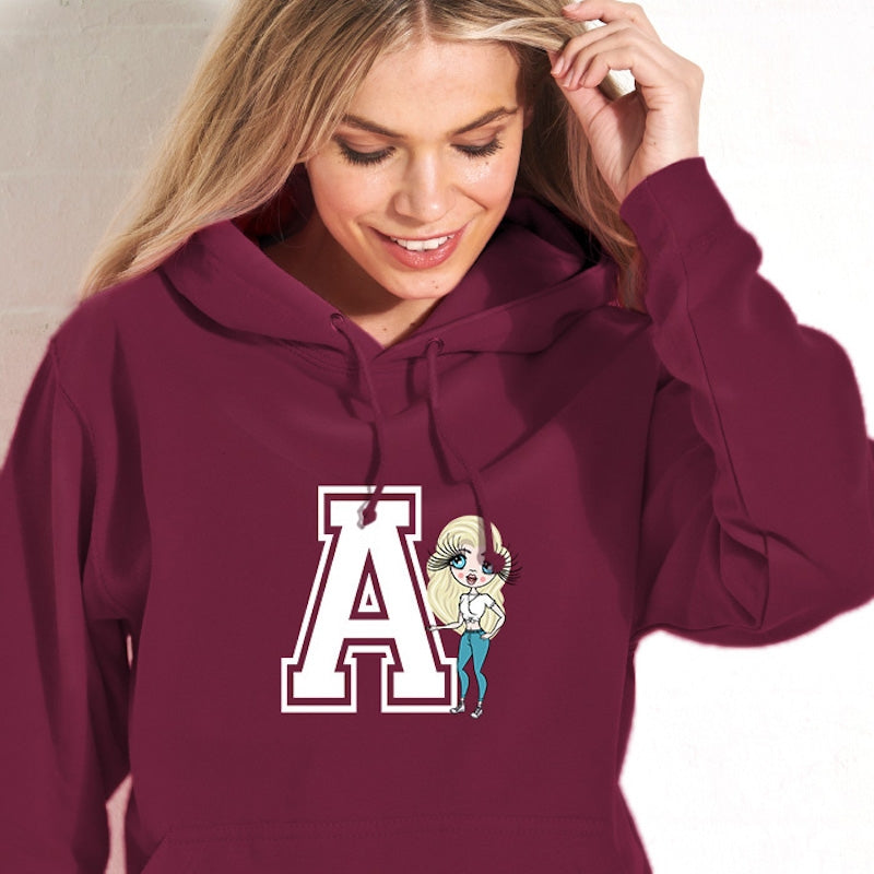 ClaireaBella Varsity Large Central Initial Hoodie - Image 9