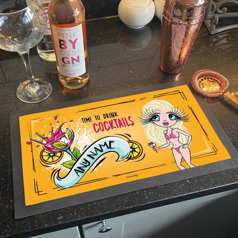 ClaireaBella Personalized Time For Cocktails Birthday Rubber Bar Runner - Image 1