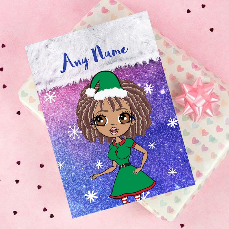 ClaireaBella Galaxy Glitter Stocking Christmas Card - Image 1