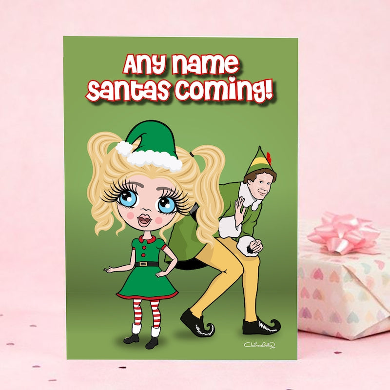 ClaireaBella Girls Santa's Coming Christmas Card - Image 1