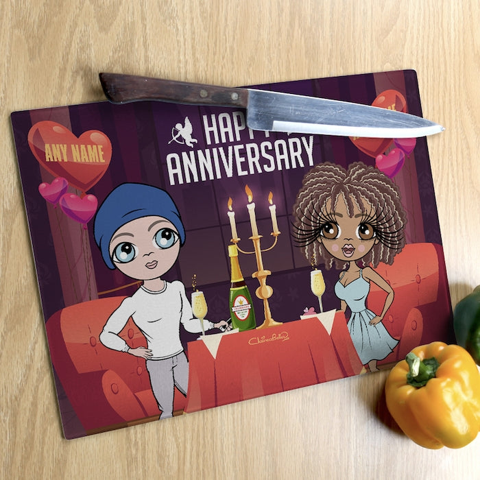ClaireaBella Glass Chopping Board - Couples Anniversary Date - Image 3
