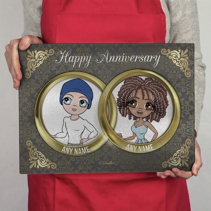 ClaireaBella Glass Chopping Board - Couples Anniversary Rings - Image 1
