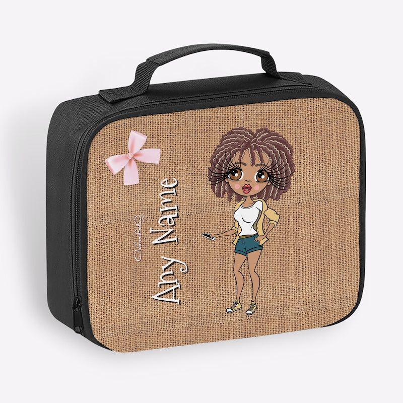 ClaireaBella Jute Print Cooler Lunch Bag - Image 1