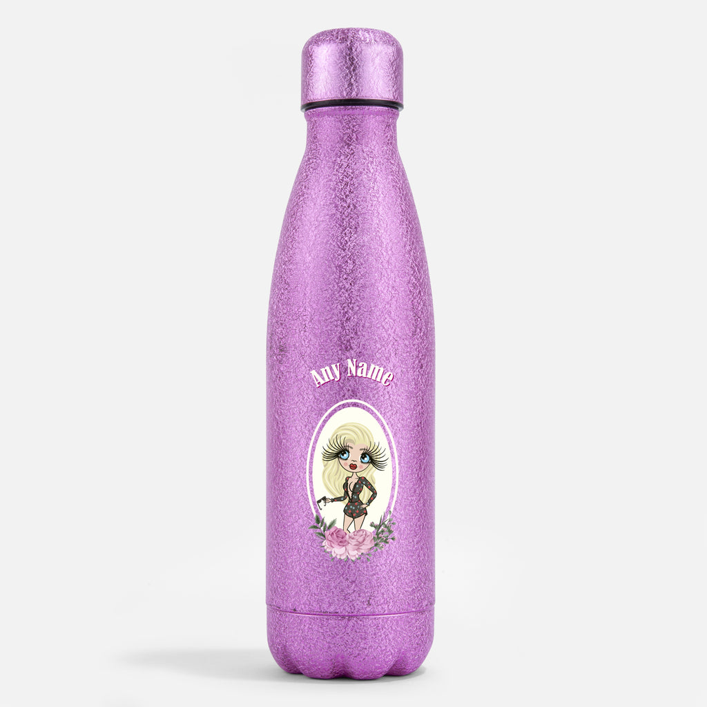 ClaireaBella Pink Glitter Water Bottle Flowers - Image 1
