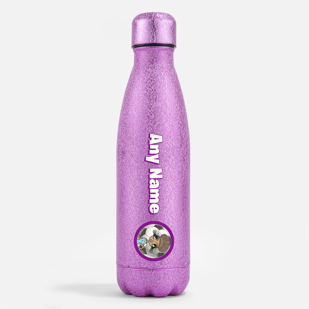 ClaireaBella Pink Glitter Water Bottle Football - Image 1