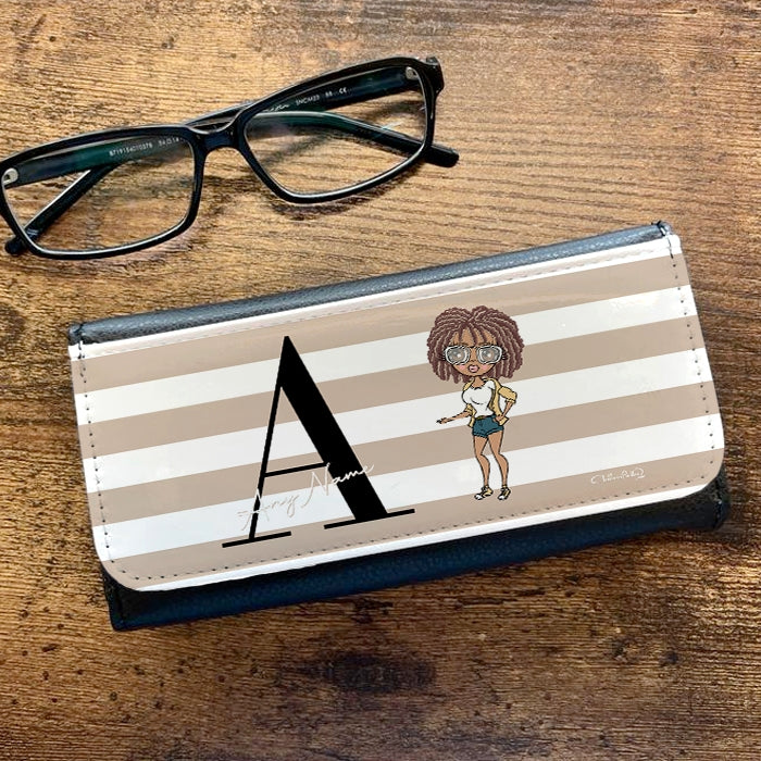 ClaireaBella The LUX Collection Initial Stripe Glasses Case - Image 1