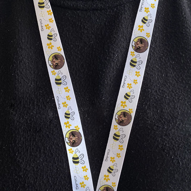 Claireabella Personalised Bee Pattern Lanyard With Safety Release - Image 1