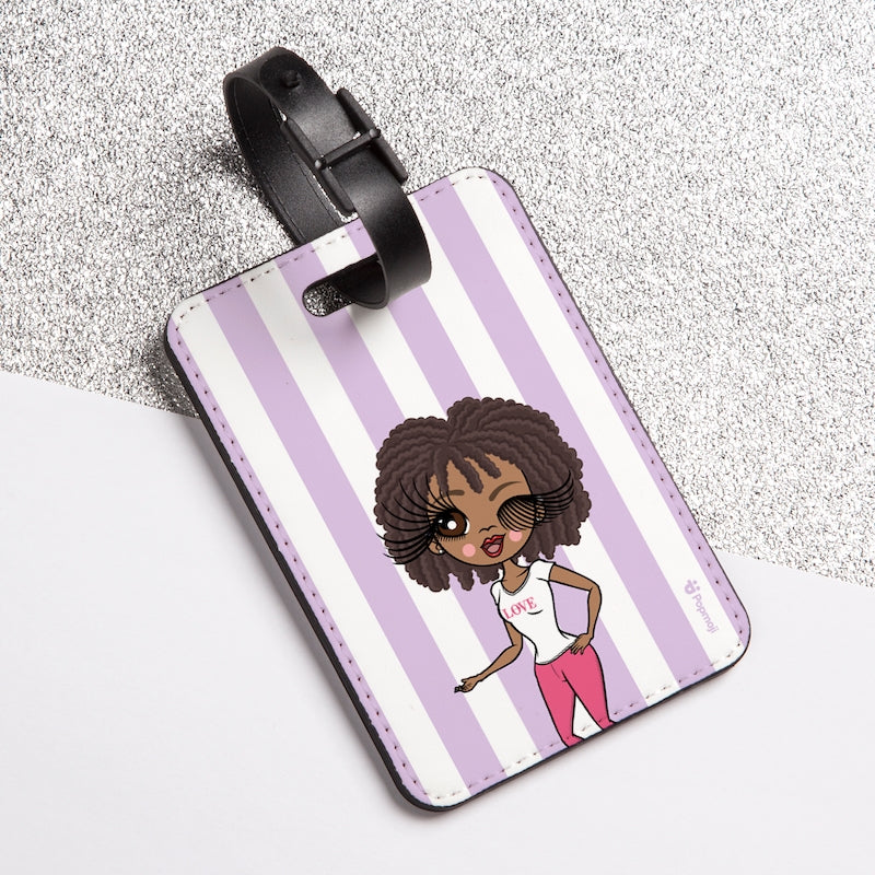 ClaireaBella Personalised Lilac Stripe Luggage Tag - Image 1
