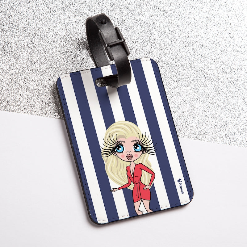 ClaireaBella Personalised Navy Stripe Luggage Tag - Image 1