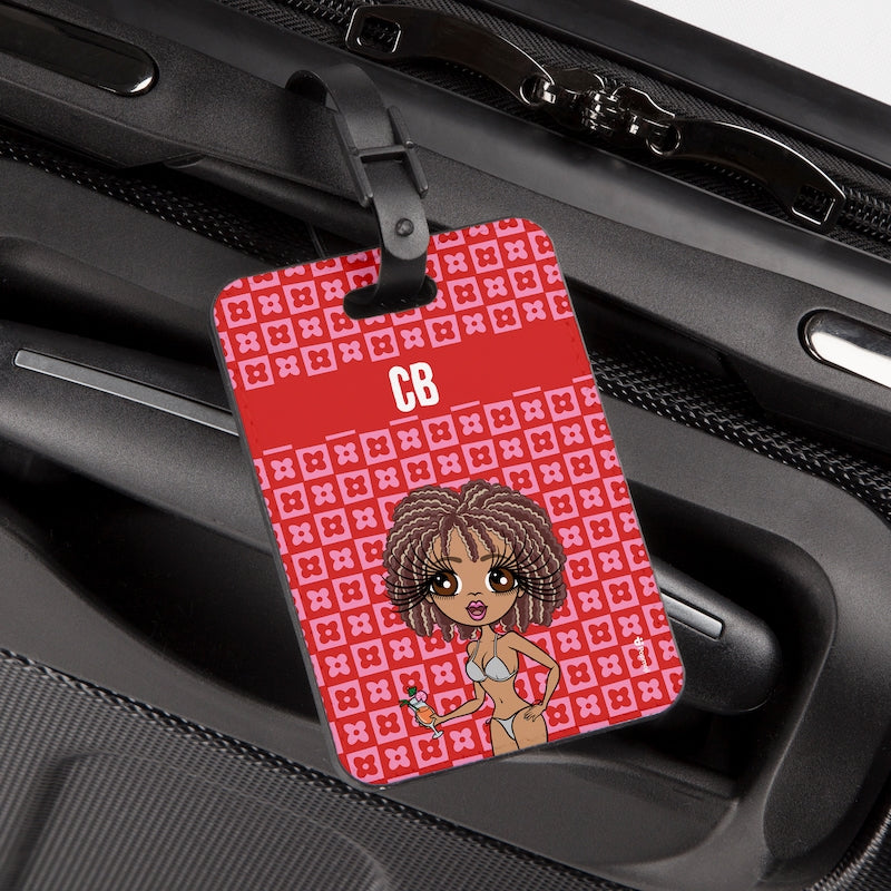 ClaireaBella Personalised Checkered Flower Luggage Tag - Image 4