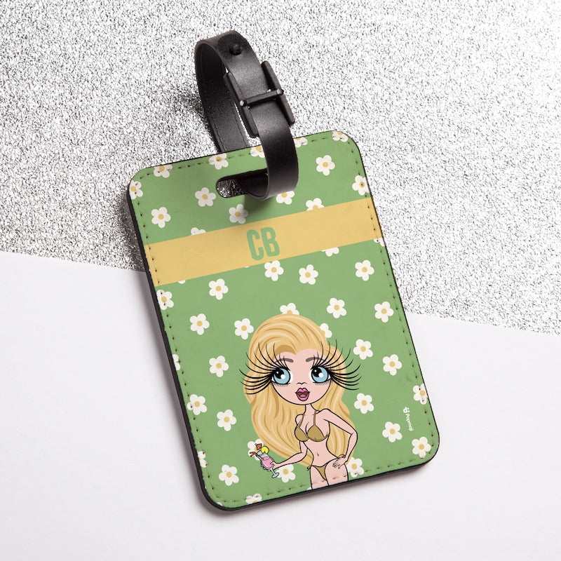 ClaireaBella Personalised Retro Daisy Luggage Tag - Image 1