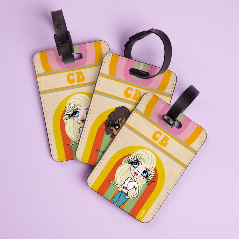 ClaireaBella Personalised Retro Rainbow Luggage Tag - Image 4