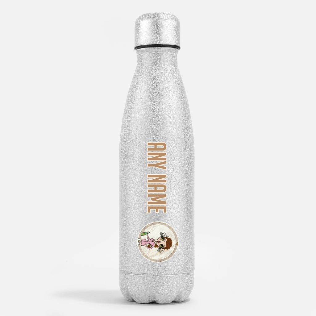 ClaireaBella Silver Glitter Water Bottle Marble - Image 1