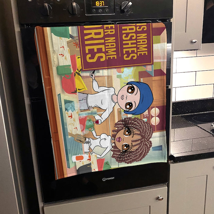 ClaireaBella Personalised Couples You Wash, I'll Dry Tea Towel - Image 3
