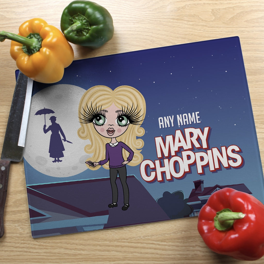 ClaireaBella Girls Landscape Glass Chopping Board - Mary Choppins - Image 2