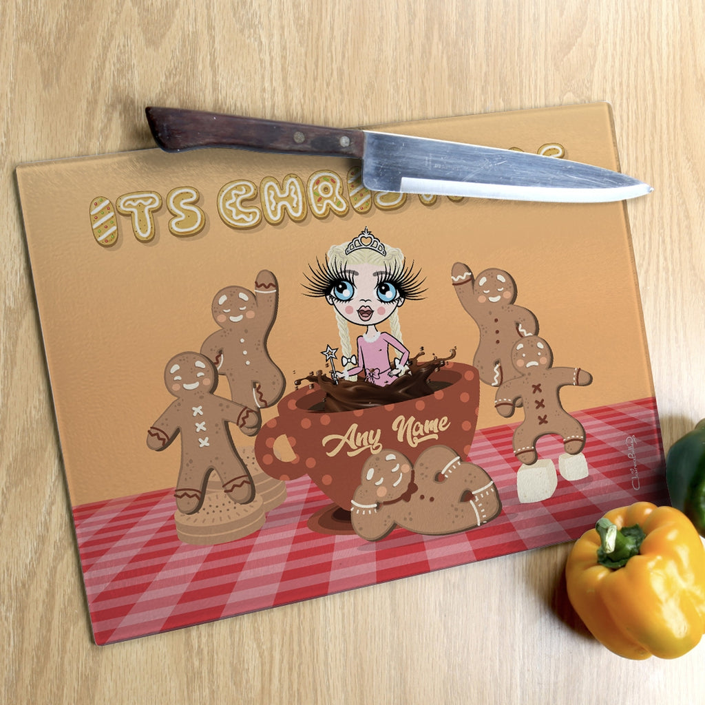 ClaireaBella Girls Glass Chopping Board - Gingerbread Joy - Image 5