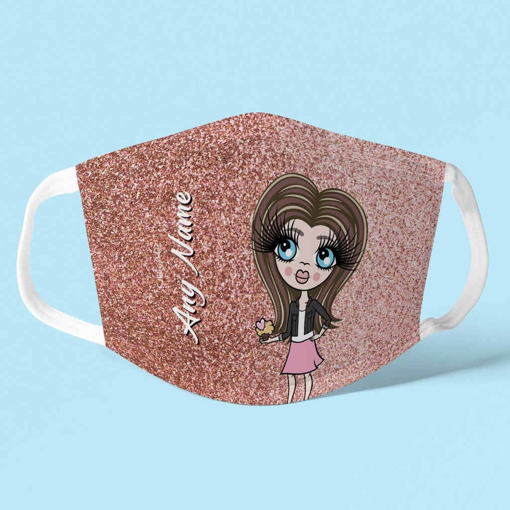 ClaireaBella Girls Personalised Glitter Effect Reusable Face Covering - Image 9