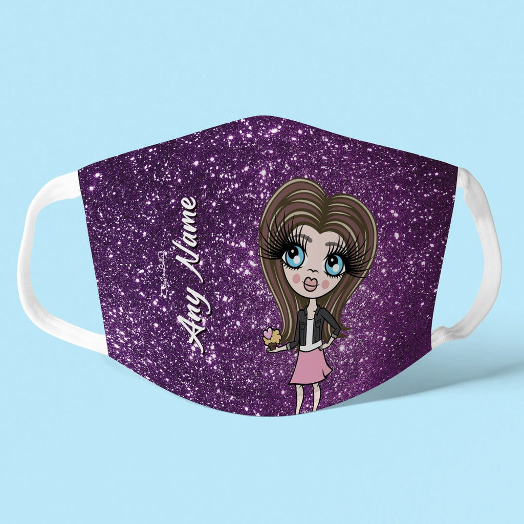 ClaireaBella Girls Personalised Glitter Effect Reusable Face Covering - Image 6
